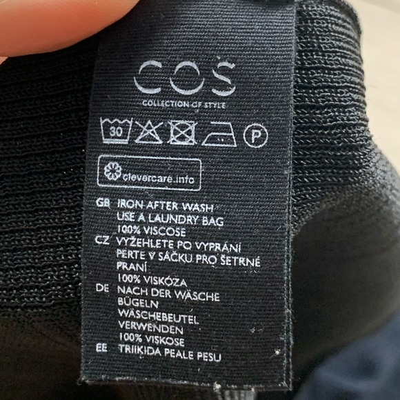 COS Blue Black Ombré Ribbed Short Sleeve Dress - Picture 5 of 7